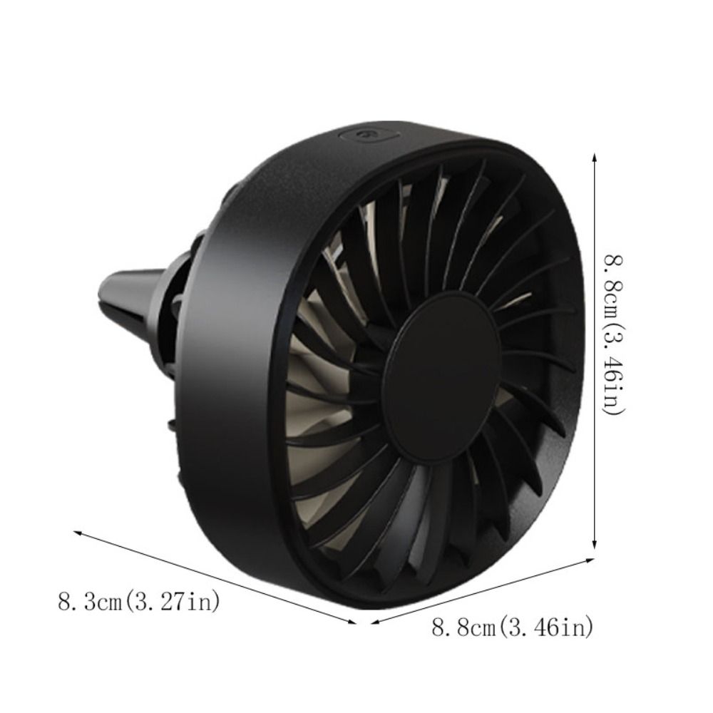 Durable Mini Car Fan Plug Colorful Ambient Light Turbo Fan 3-speed Wind Speed Stereoscopic Rotation Air Outlet Electric Fan SUV