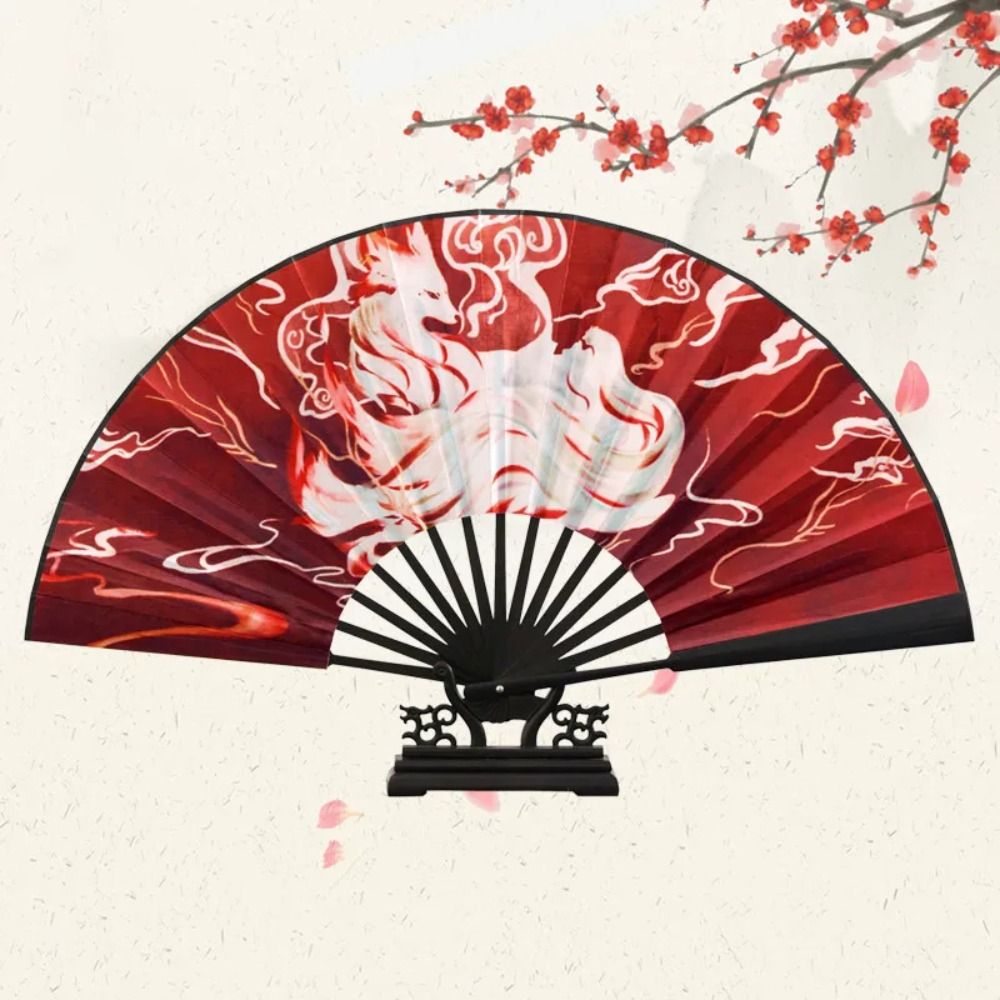 Outdoor Decorative Large Chinese Style Folding Fan Thickened Durable Ancient Legends Folding Fan Portable Bamboo Dance Hand Fan Dance Performance