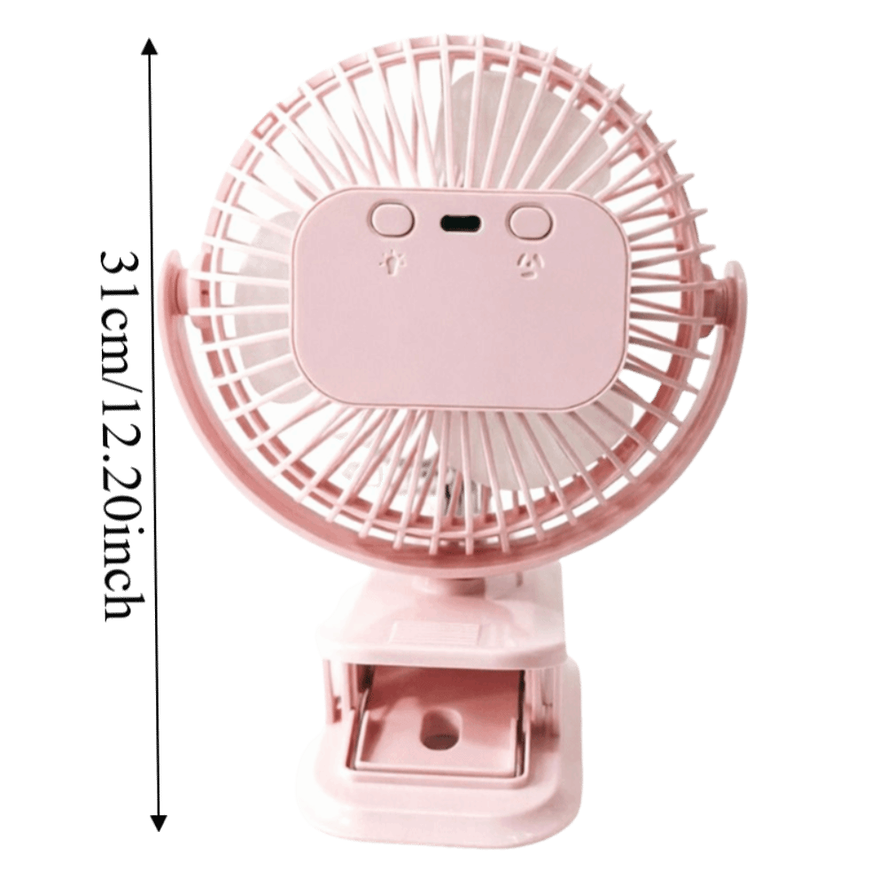 Portable Rechargeable Rechargeable Silent Fan Light High Airflow High Wind Mini Wind Fan Clip On Fan LED Light Portable Hanging Fan Outdoor Camping