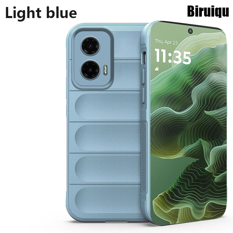 Biruiqu For Motorola Moto G35 Illusionary Shield Silicone Soft Shell Anti-fall And Shock-absorbing Protective Phone Case