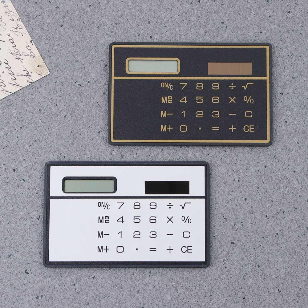 Creative Portable Handheld Personalized Ultra-thin Stationery Digit Calculator Solar Power Children's Credit Card Calculator Solar Powered Calculator Mini Calculator Pocket Calculator