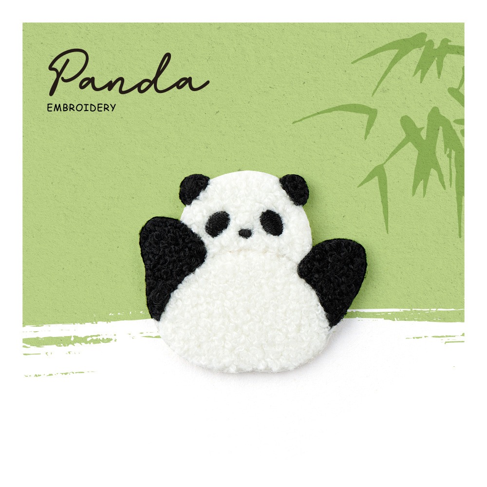 Fashion Exquisite Embroidery Panda Pin Cute Cartoon Panda Brooch Kawaii Breastpin Cloth Badge Bag Decoration