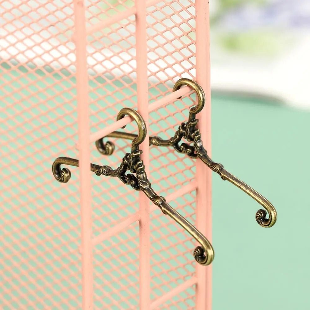 5Pcs Mini Hangers Metal Doll Clothes Hanger Windproof Multi Functional Mini Coat Hanger Retro Durable Dolls Clothes Rack Ob11 Doll Clothes