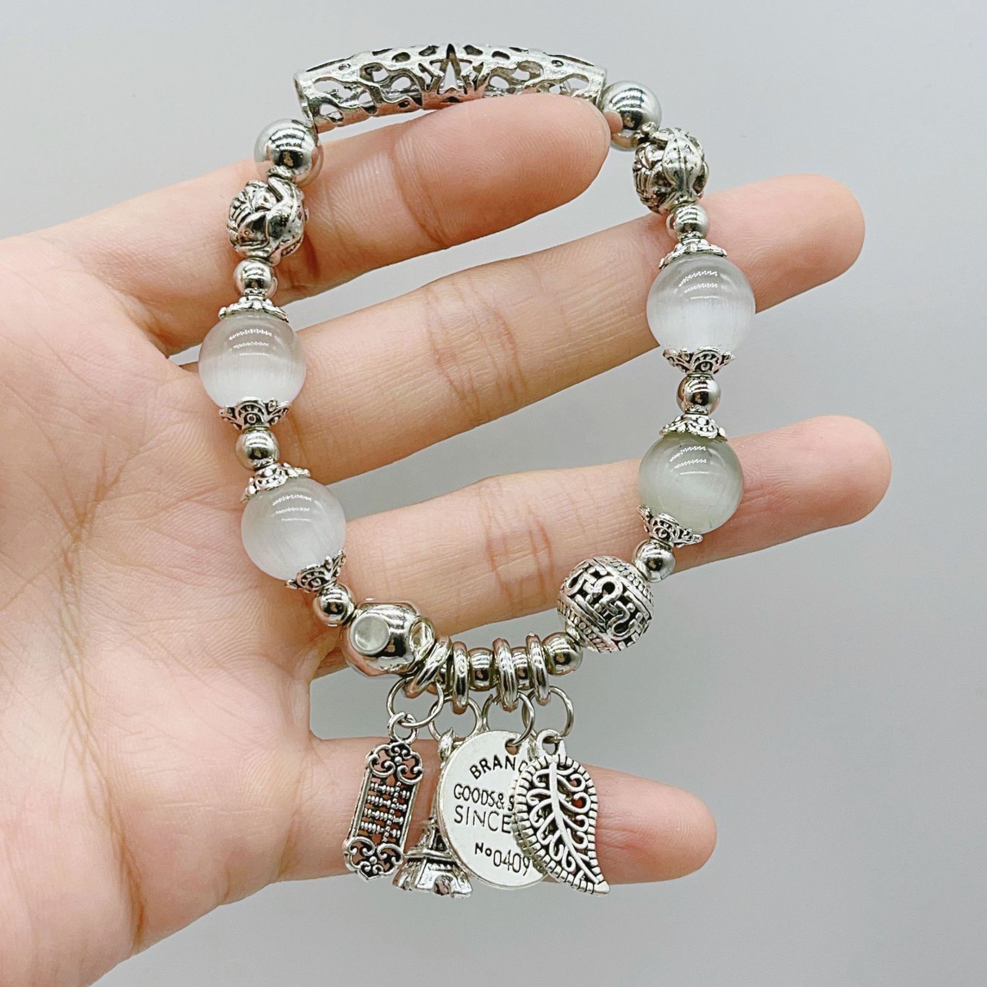【Prices are low- Now don't beslow】Vintage Ins New Chinese Style Original Beaded Crystal Women's Bag Pendant Bracelet Small Fresh Style Bracelet Jewelry