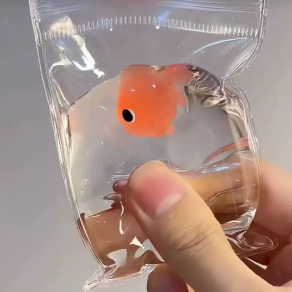 Squeezing Sensory Toys Simulation Osmanthus Goldfish Squeeze Toy Goldfish Novelty Doll Osmanthus Cake Slow Rebound Toy TPR Cute Transparent Pinch Toy Girl Toy