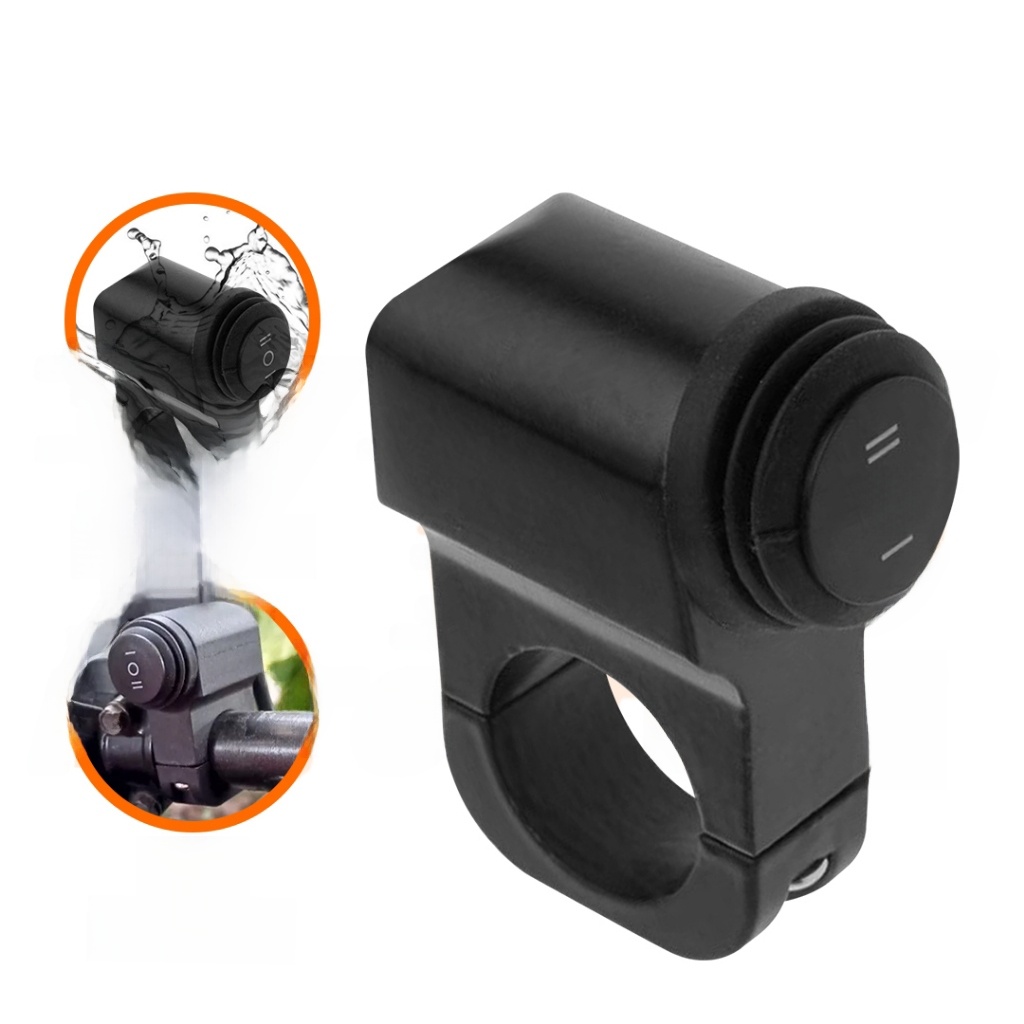 Universal Motorcycle 3 Way Switch ON OFF Mini Driving Light Switch With Clip Waterproof DC12V/10A Black Bles Online DZ-7C-05