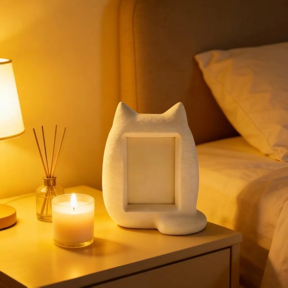 Funny 3D Printed Cat Photo Frame Home Decoration Cute Design Album Ornament Creative Kitten Photo Frame Office Desk