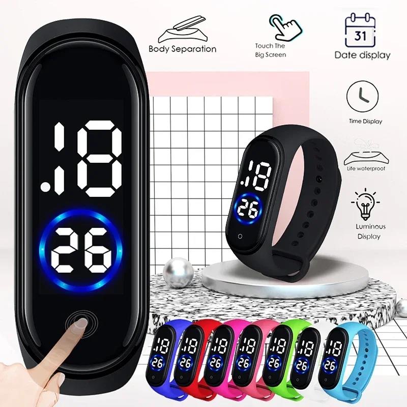 Wenefang Fashion 2024 New Boys Girls Children Electronic Watch Birthday Gift Waterproof Smart Touch LED Sports Digital Kids Watches Bracelet