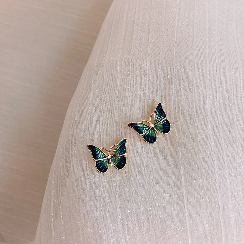 GJIQIAO Elegant Cute Butterfly Stud Earrings For Wo Girls Simeple Boucle D'oreille Gifts