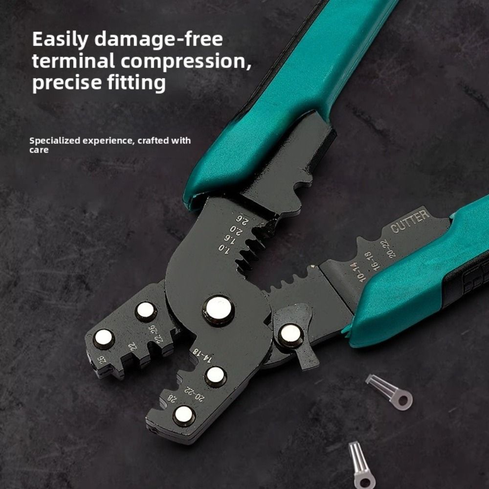 Wire Stripper Mini Size Electric Terminal Crimping Pliers Integrated Design Multiple Connector Hand Crimping Tool 10-26 AWG Cutting Function Wire Stripping Tool Wire Processing