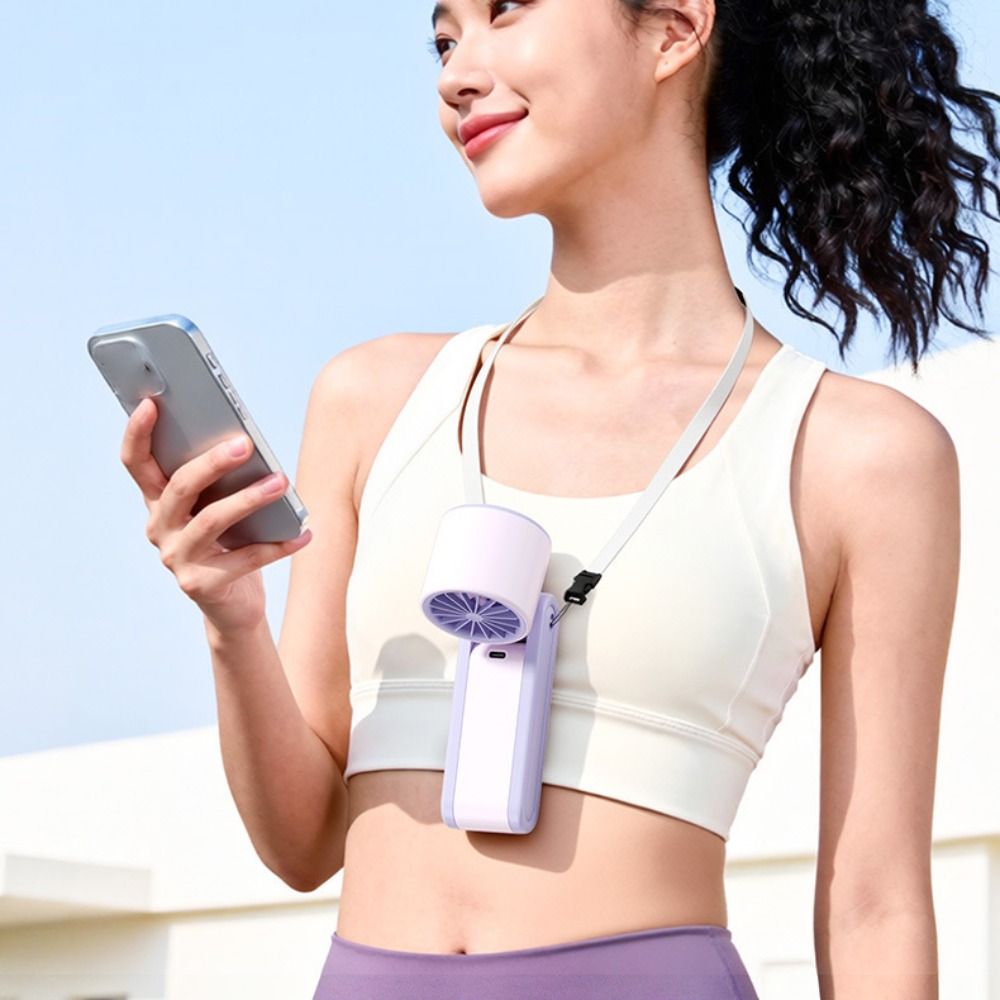 Cooling Foldable Design Portable Handheld Fan Digital Display Portable Rechargeable Fan Multi-Speed Silent Operation Mini Pocket Fan Outdoor Use