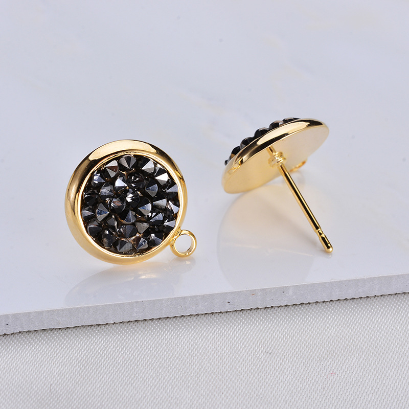 【Regret for not using it earlier】Street Shoot Round Bag Black Zircon Earrings for Men and Original