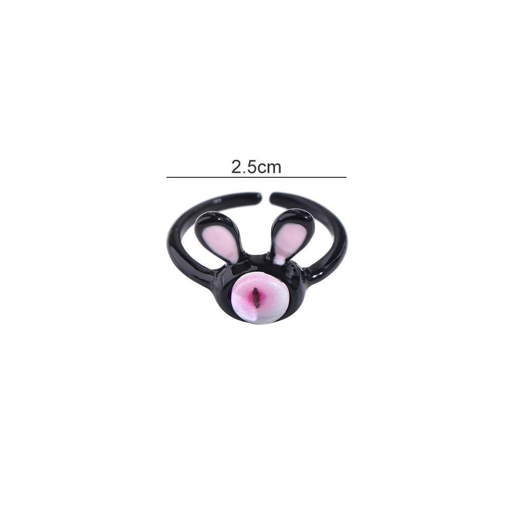Simple Exquisite Cartoon Alloy Girl Gift Niche Design Finger Ring Black Cat Rabbit Women Opening Ring Harajuku Ring Ring Fashion Jewelry