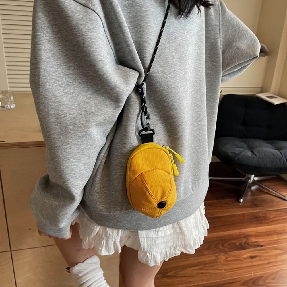High Quality Colorful Baseball Cap Coin Purse Harajuku Cute Hat Shape Wallet Portable Mini Crossbody Bag Unisex