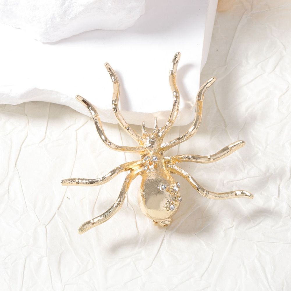 Chic Pin Exaggerated Spider Jewelry Set Brooch Opening Ring Spider Necklace Pendant Insect Ear Studs Girls