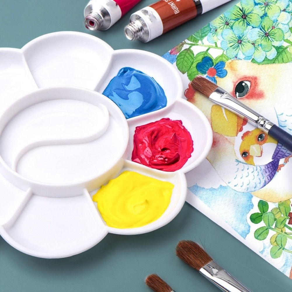 Oil Painting Plastic Oil Watercolor Palette White DIY Art Pigment Tray Crafts Painting Palettes Graffiti