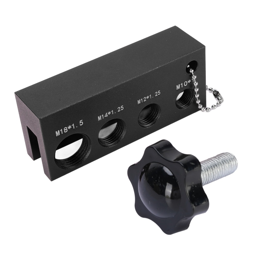 Professional Aluminum Spark Plug Gap Tool M10 M12 M14 M18 Universal Spark Plug Gapping Tool Black Spark Plug Gap Adjustment Tool Repair Stripped Worn Cracked Oil Pan Drain Internal Threads