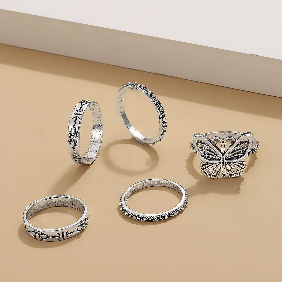 【Top Picks】2022 Spring New Butterfly Ring suit Cold Style Ring Women's Niche Light Luxury Design Ring Accessories