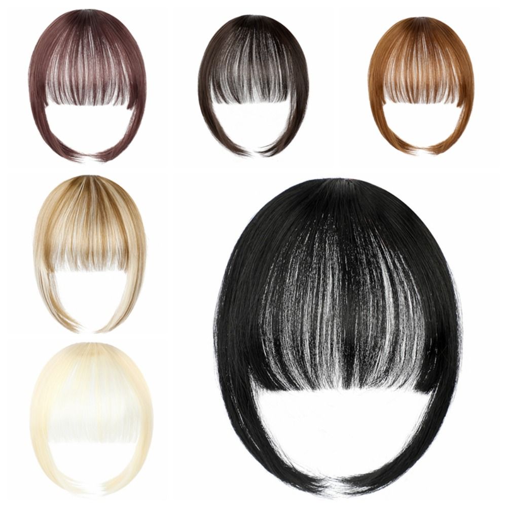 Hair Accessories Synthetic Wig Blunt Bangs Fringe False Hairpiece Bang Hair Extension Natural Black Fake Bangs Women