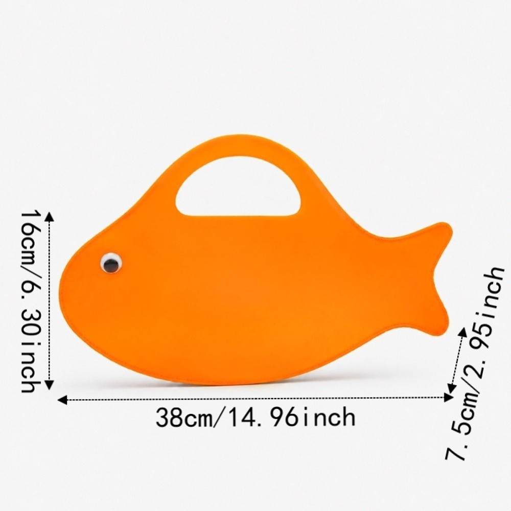 Women Candy Color Fish Shape Handbag Cute Lightweight Solid Color Jelly Bag Cartoon Design Waterproof Transparent PVC Beach Bag Outing