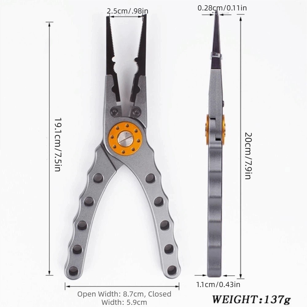 Portable Aluminum Alloy Fishing Pliers Anti Slip Corrosion Resistant Hook Remover Pliers Multifunction Lightweight Line Cutting Pliers Sea Fishing