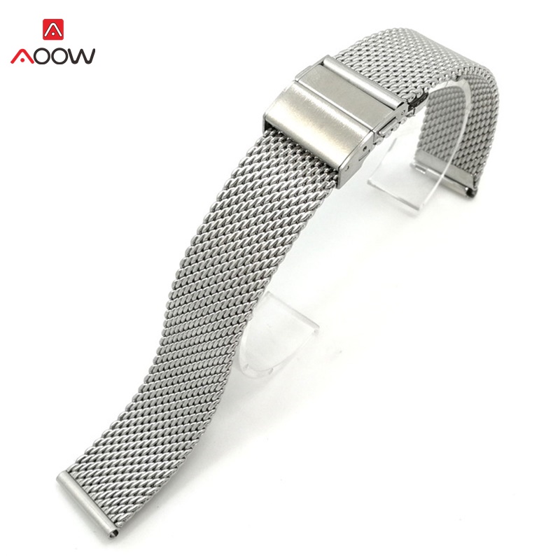 【Innovative design】18mm 20mm 22mm Stainless Steel Milanese Watch Straps Butterfly Buckle Quick Release Metal Wrist Watchand Belt