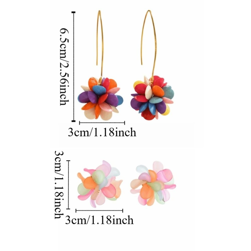 Gift Vintage Beaded Flower Earrings Candy-Colored Colorful Mesh Bohemian Earrings Personalized Fresh Elegant Ethnic Style Earrings Women