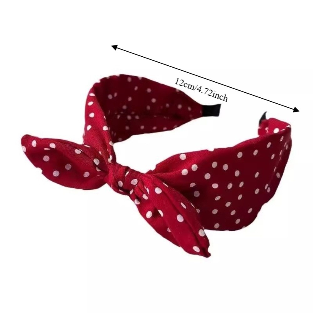 Retro Style Non-slip Women's Bow Hair Hoop Vintage Knotted Polka Dot Headband Fabric Material Cute Design Rabbit Ear Hairband Party Occasion