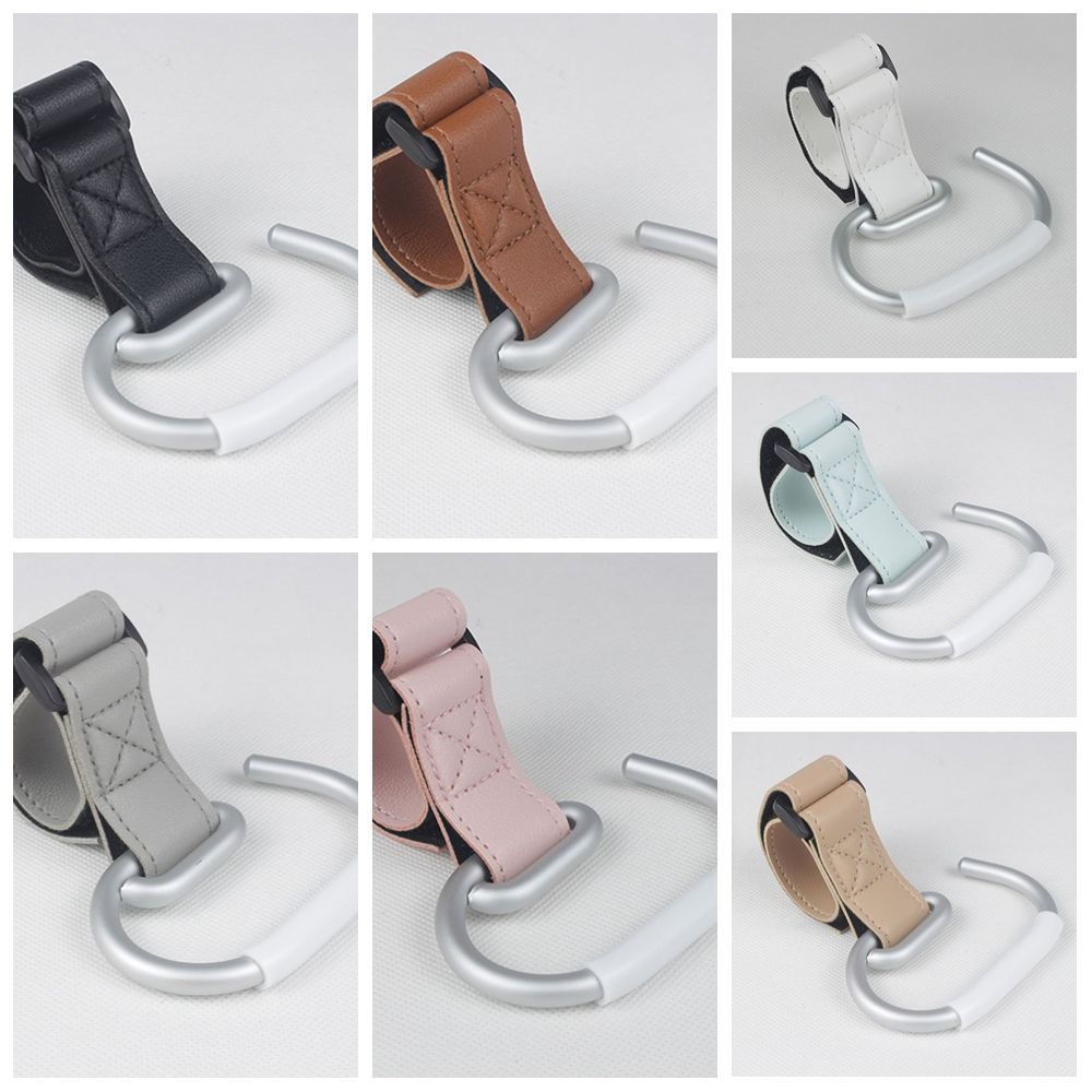 Multifunctional PU Baby Stroller Hooks Solid Color Cart Organizer Hanging Hook Stroller Accessories Cartoon Stroller Accessories Pram