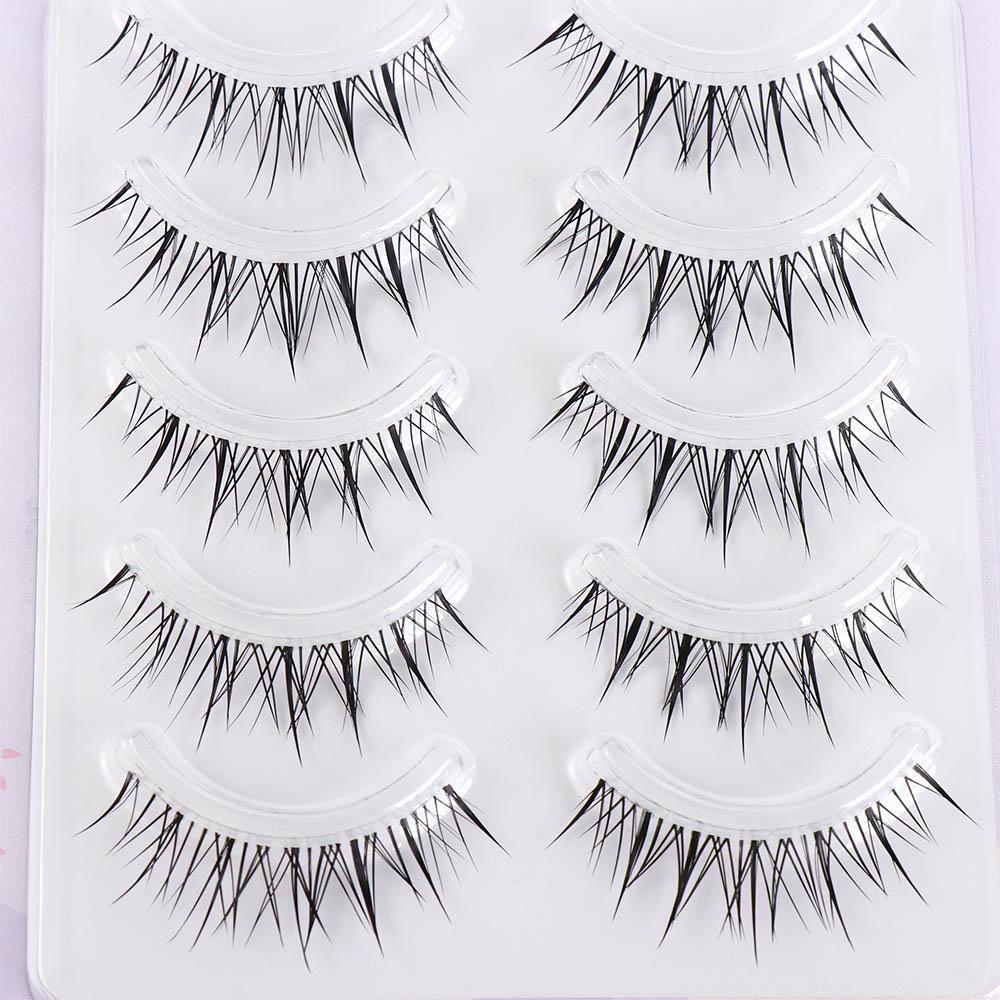 Sun Flower Soft 3D Women Wispy Long Lower Eyelashes Comic Eye Lashes Transparent Stem Makeup Tools Fairy False Eyelashes Full Strip Eyelash Manga Lashes