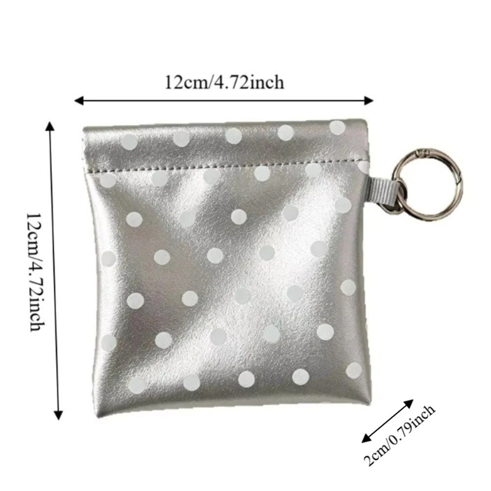 New PU Self-closing Storage Bag Automatic Closed Small Size Polka Dot Coin Purse Pendant Design Cute Card Pack Jewelry Storage