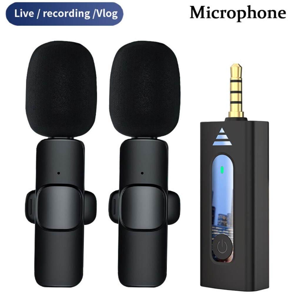 Durable Wireless K35 Lavalier Lapel Microphone Bluetooth 5.3 Noise Reduction K35 Condenser Mic Omnidirectional Portable Wireless 3.5mm Lavalier Mic Interview/Vlog/Audio Recording