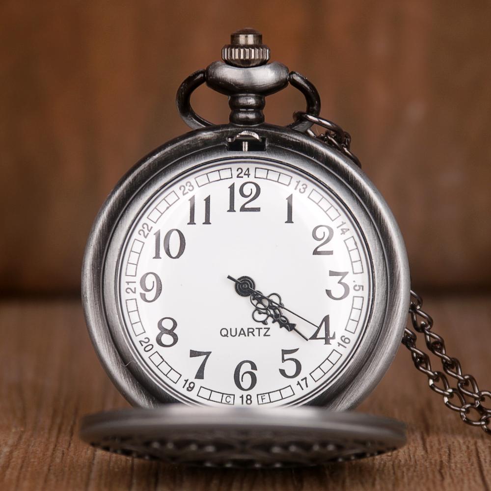 Wenefang Fashion New Hollow Black Vintage Quartz Pocket Watch Alloy Material Casual Fashion Steampunk Pockets Chain Watches Gift For Men Women