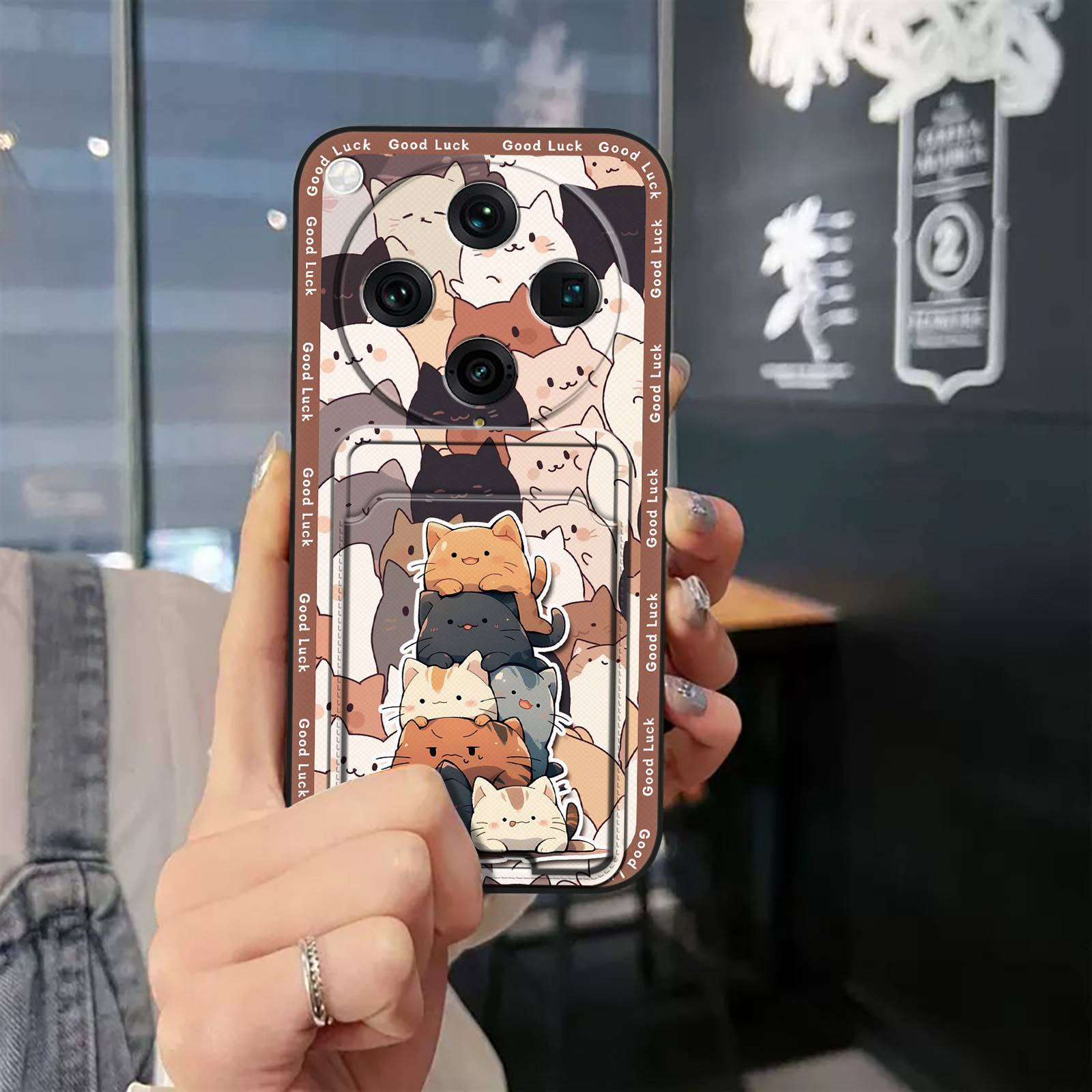 Back Cover Waterproof Phone Case For OPPO Find X8 Pro Anti-knock Card sleeve Soft case Card bag Dirt-resistant TPU Cute