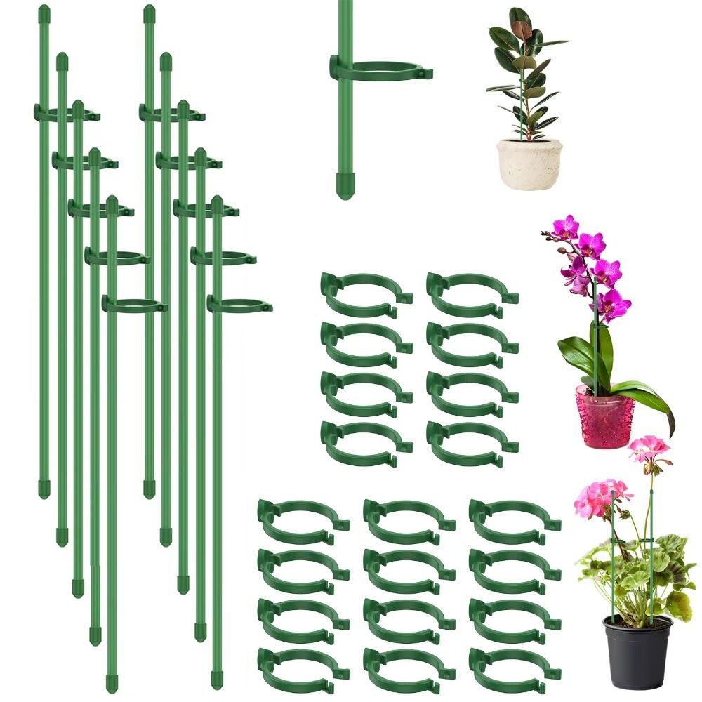10Pcs Support Stakes Creative Climbing Rack Adjustable Durable Flower Stand Sticks Sturdy Grow Support Rings Stand Vine Growth