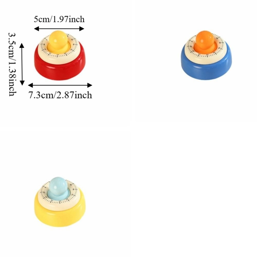 Durable Self Discipline Magnetic Mechanical Timer 60 Minutes Adsorbable Refrigerator Magnet Timer Timer Reminder Round Visual Countdown Timer Kitchen