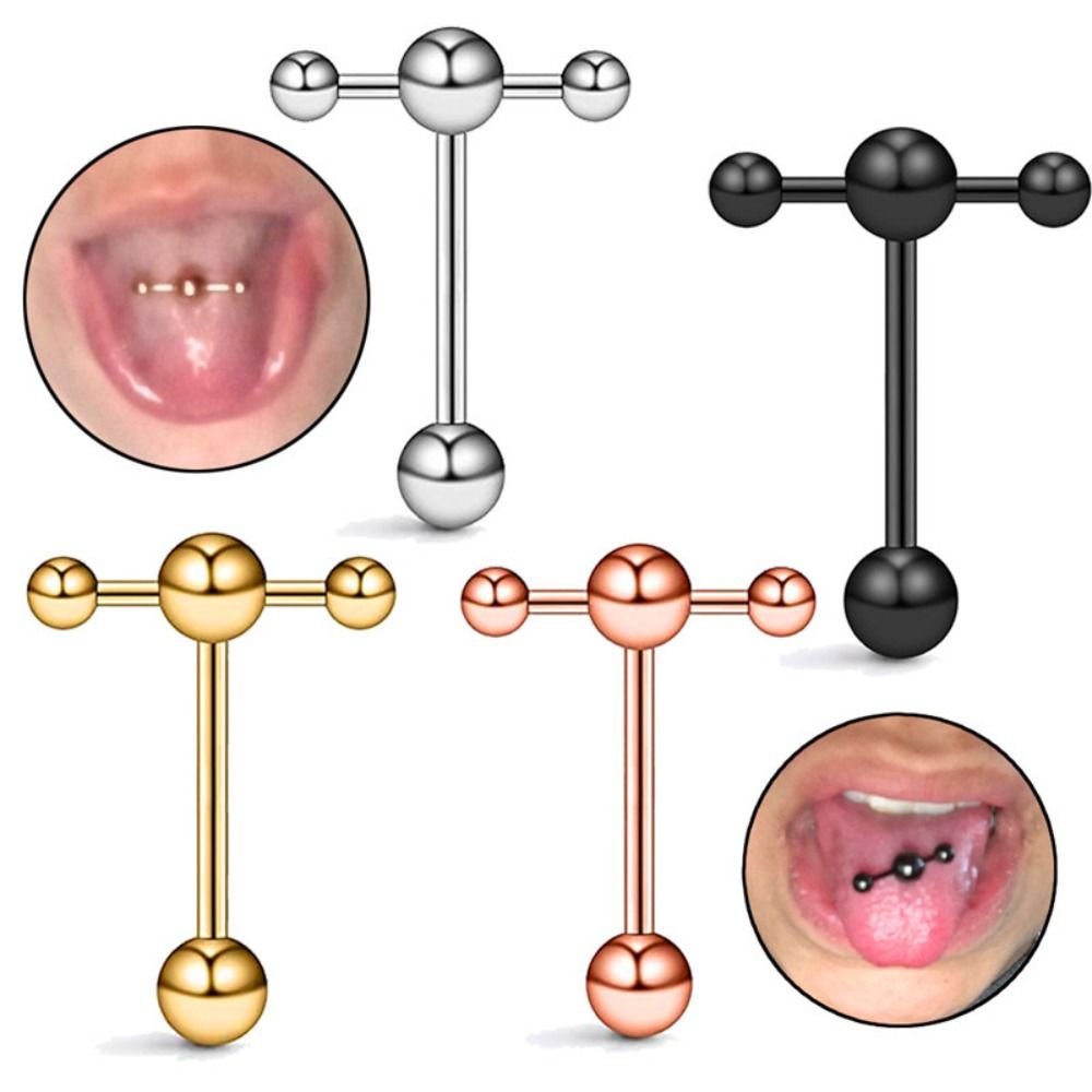 Fashion Hip Hop Tongue Stud Women Stainless Steel Ear Studs Piercing Jewelry Tongue Ring Body Jewelry Dumbbell Tongue Nail