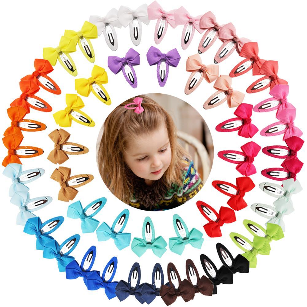【Exclusive Discount】50 Hair Bows on Metal Hair Clips No Slip Fully Wrapped Hair Barrettes for Toddlers Girls Kids Women Hair Acces