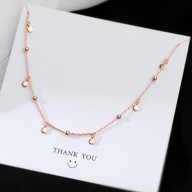 Yuanyan 925 Sterling Silver Round Pendants Bead Chain Necklace Snake Chain Choker Shiny Cute Girl Gift Fine Jewelry Wholesale