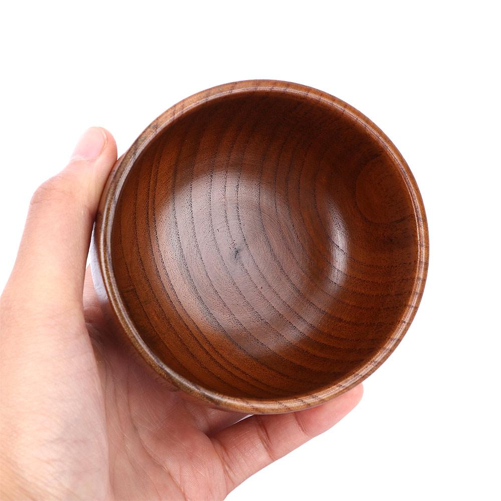 Sala Kitchen Handicraft Soup Handmade Noodles Salad Children Household Tools Bamboo Rice Bowls Natural Wood Wooden Bowl Japanese Style