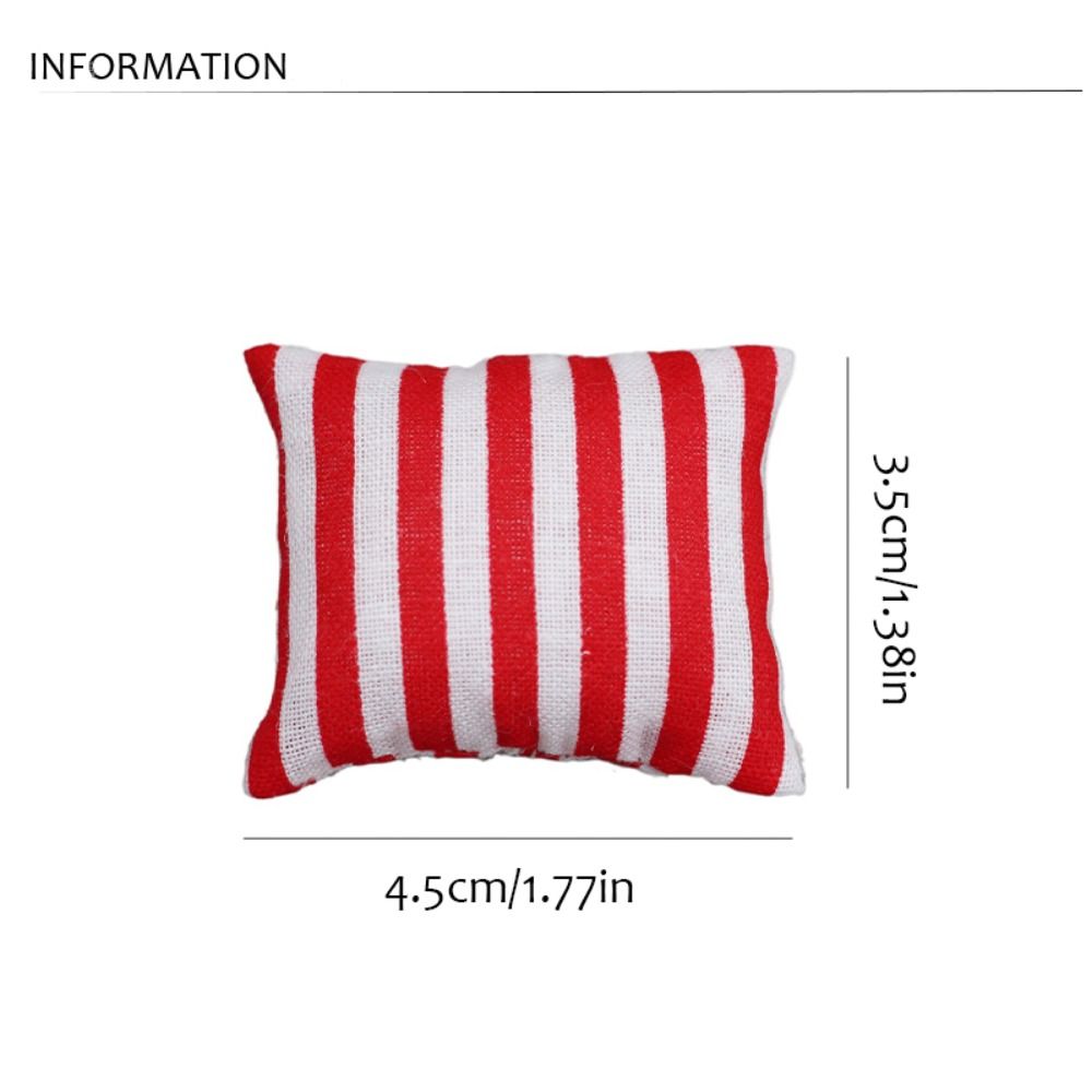 Vintage Pretend Play :6/:12 Dollhouse Furniture Doll House Accessories Soft Miniature Floral Pillow Cotton Tartan Simulation Plaid Pillow Ob11