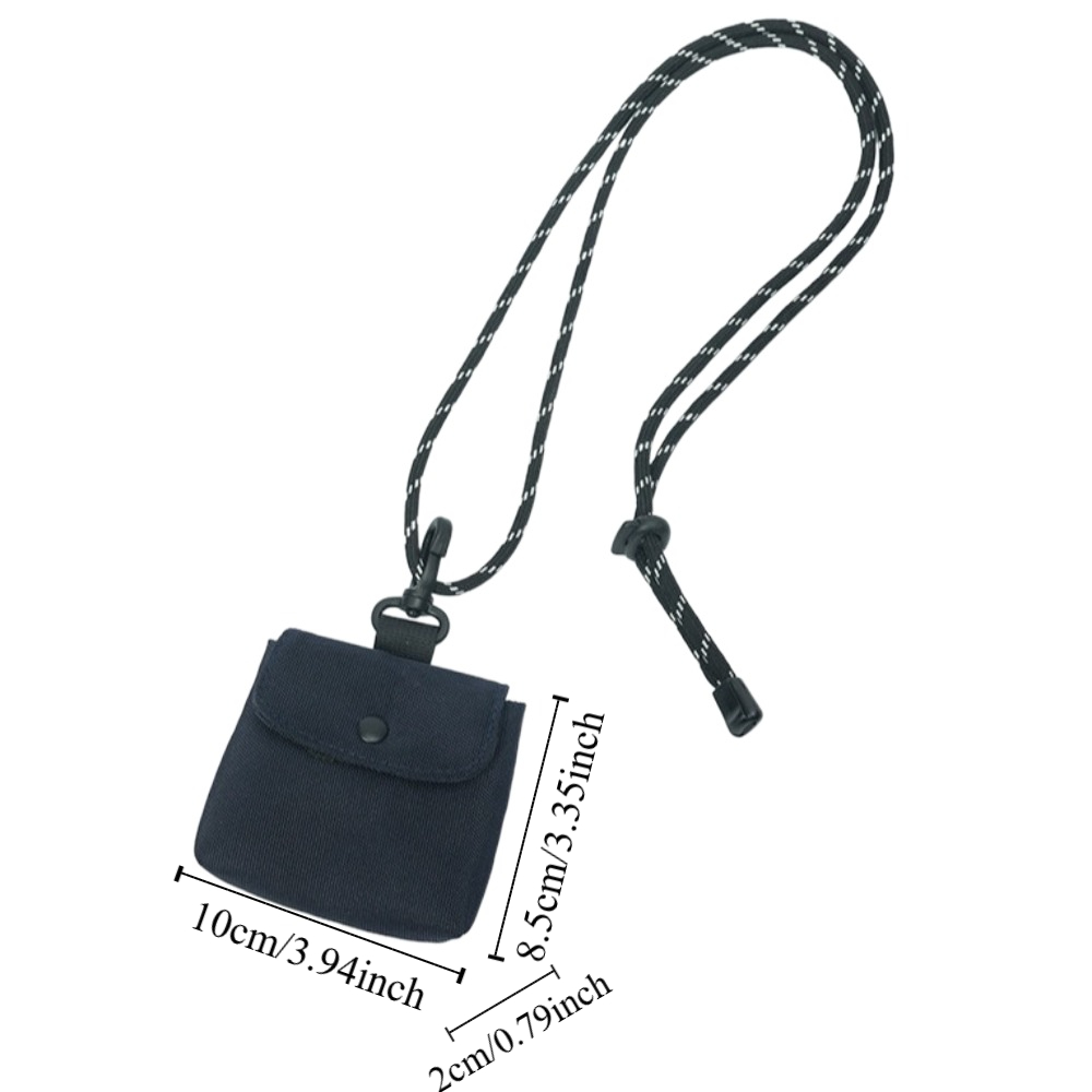 Portable Mini Hanging Neck Coin Purse Square Casual Male Short Wallet Oxford Cloth Solid Color Headphone Storage Bag Men