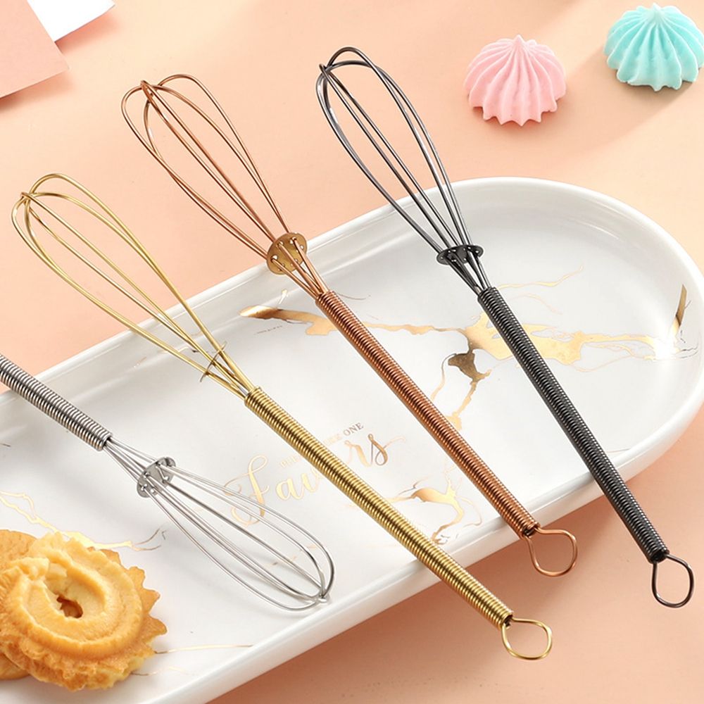 Mini Multifunctional Rotary Stainless Steel Kitchen Accessories Baking Tool Egg Whisk Agitator Egg Beater