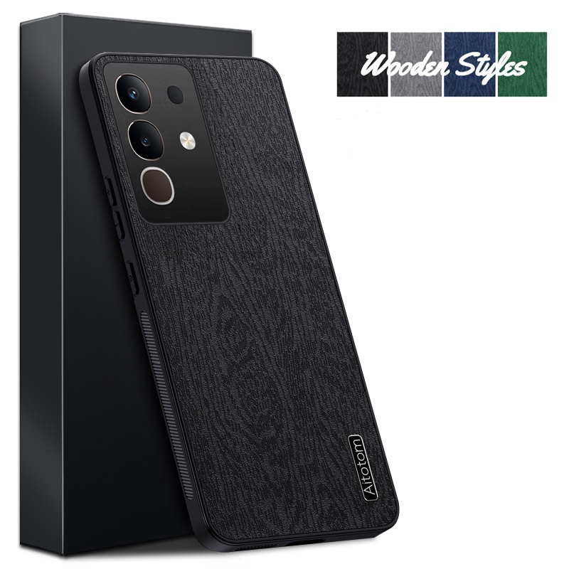 For Vivo iqoo Z10X 4G Case Wood Texture Canvas Hrad Shockproof For Vivo iqoo Z10X Back cover Phone Cases