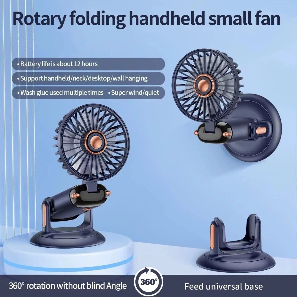 Personal LED Digital Display Mini Adjustable Fan Adjustable Bracket Ice Cooling Air Conditioner Fan 2400mAh Removable Base Handheld Folding Fan Home Desk