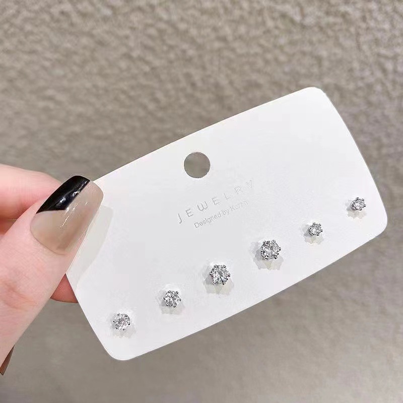【New Arrivals】Super Flash Zircon Small Earrings Small All-match Rhinestone Simple Earrings suit Men's and Women's Ear Bone Nails Earrings Women's Earrings Men's