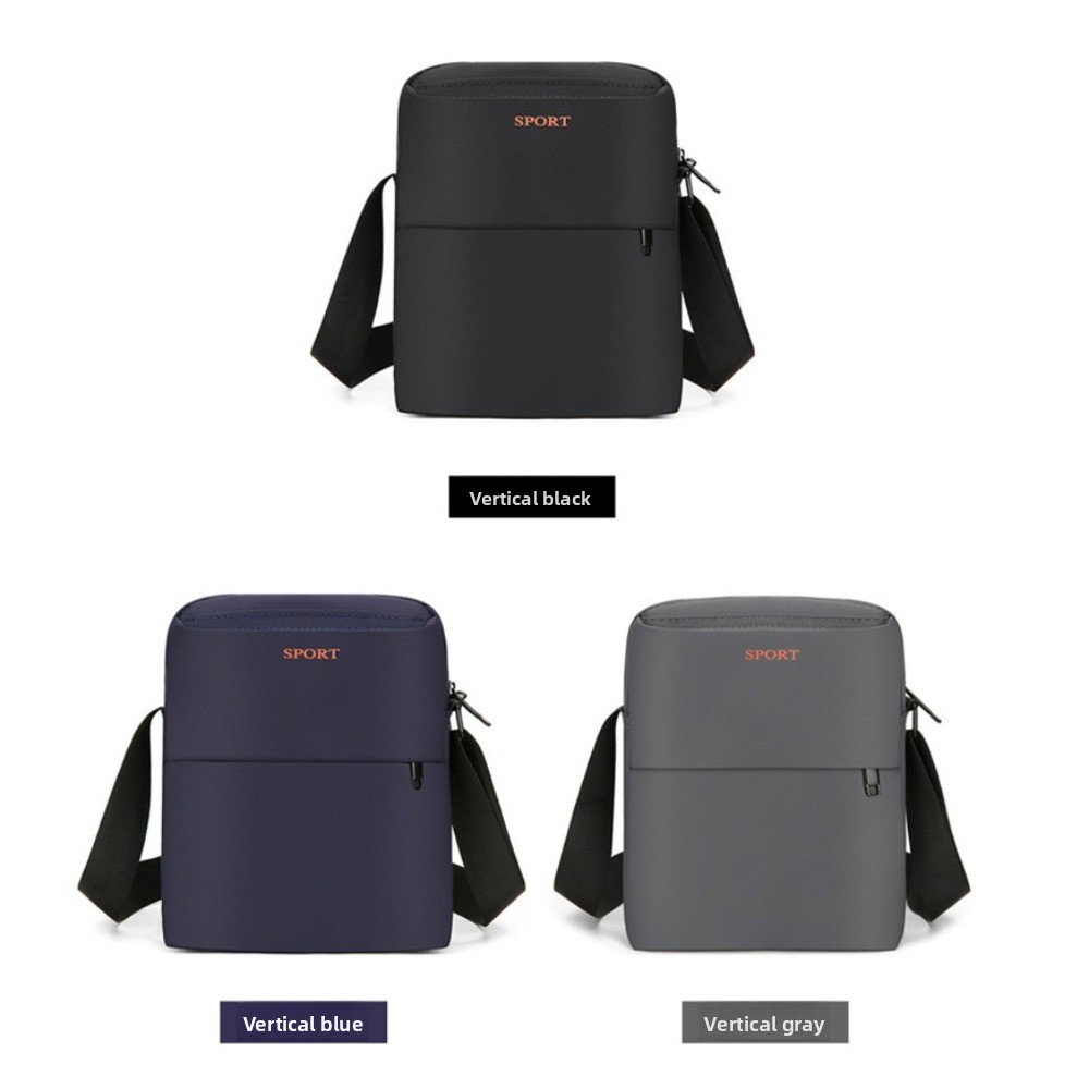 Phone Bag Solid Color Men Crossbody Bag Lightweight Multi-pockets Business Shoulder Bag Multi-function Large Capacity Small Square Bag Student Outdoor
