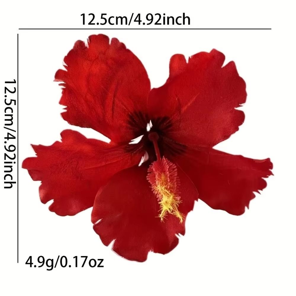 Cute Cloth Artificial Flower Hair Clip Bangs Clip Side Clip Hibiscus Flower Hairpin Hawaiian Floral Duckbill Clip Summer