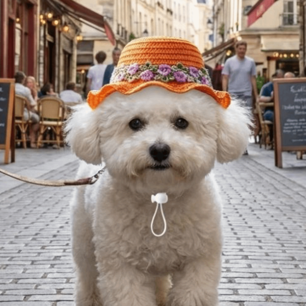 Fashion Adjustable Pet Straw Hat Breathable Wide Brim Cat Sun Hat Weaving Dog Fisherman Hat Beach
