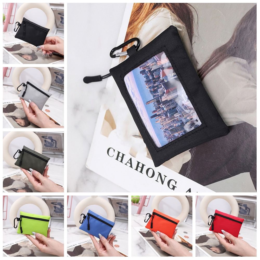 Casual Ox Cloth Coin Purse Zipper Solid Color Small Item Bag Wallet Coin Purse Card Storage Bag Travel